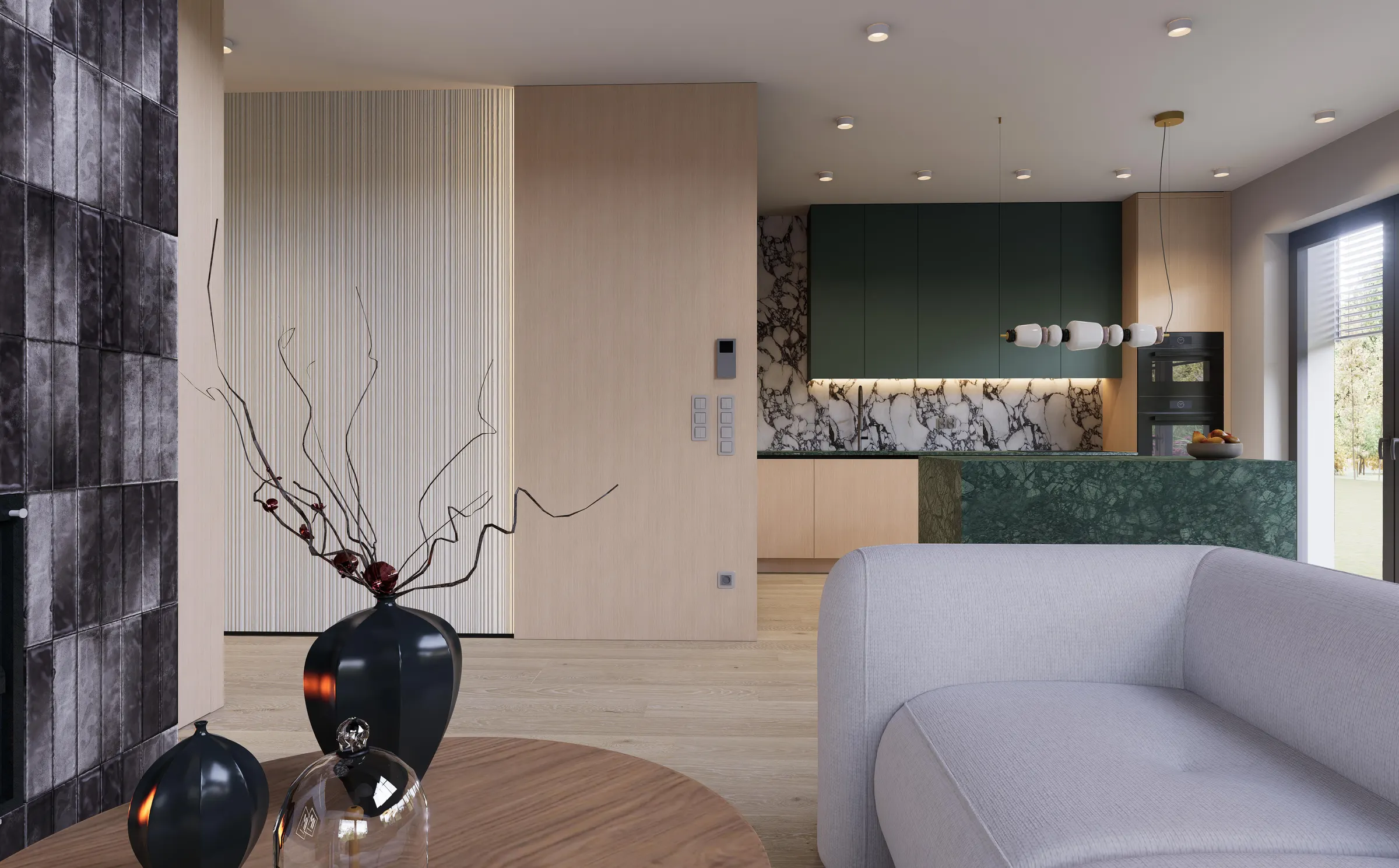 Salon z aneksem kuchennym – architekt wnętrz Słupsk, Łukasz Macuga